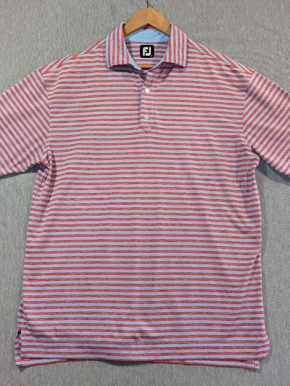 FootJoy Striped Golf Polo Shirt Men's Large Red Blue